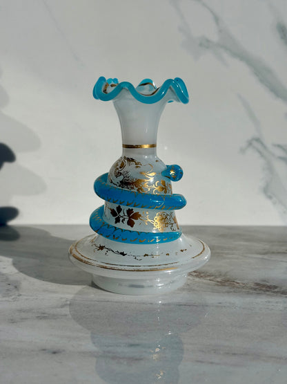 19th Century Snake Opaline Bottle