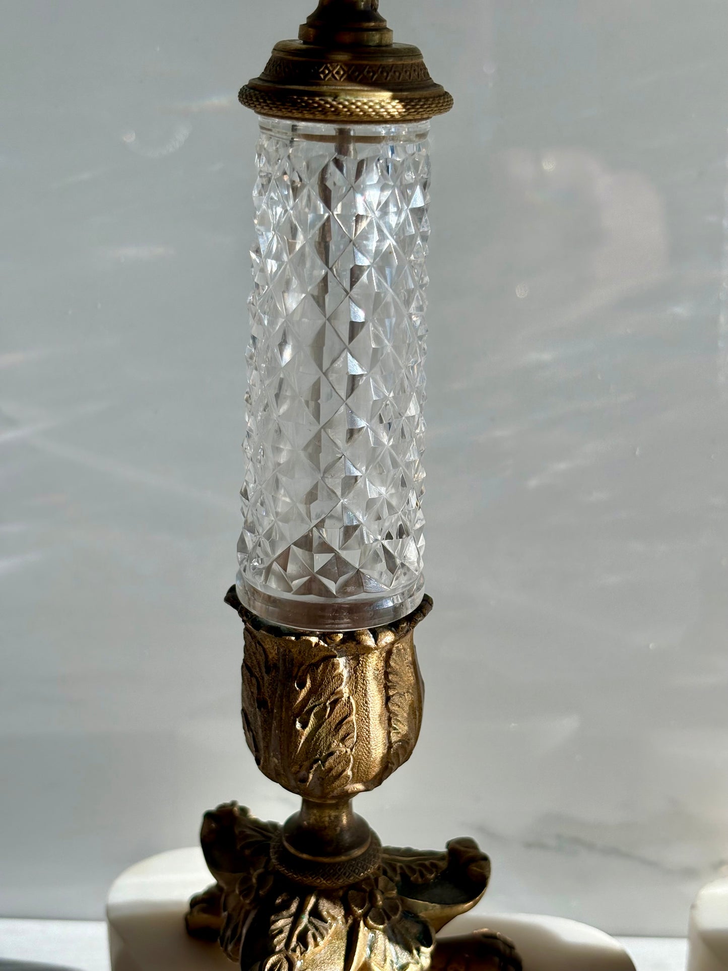 Crystal Bronze Footed Candlesticks