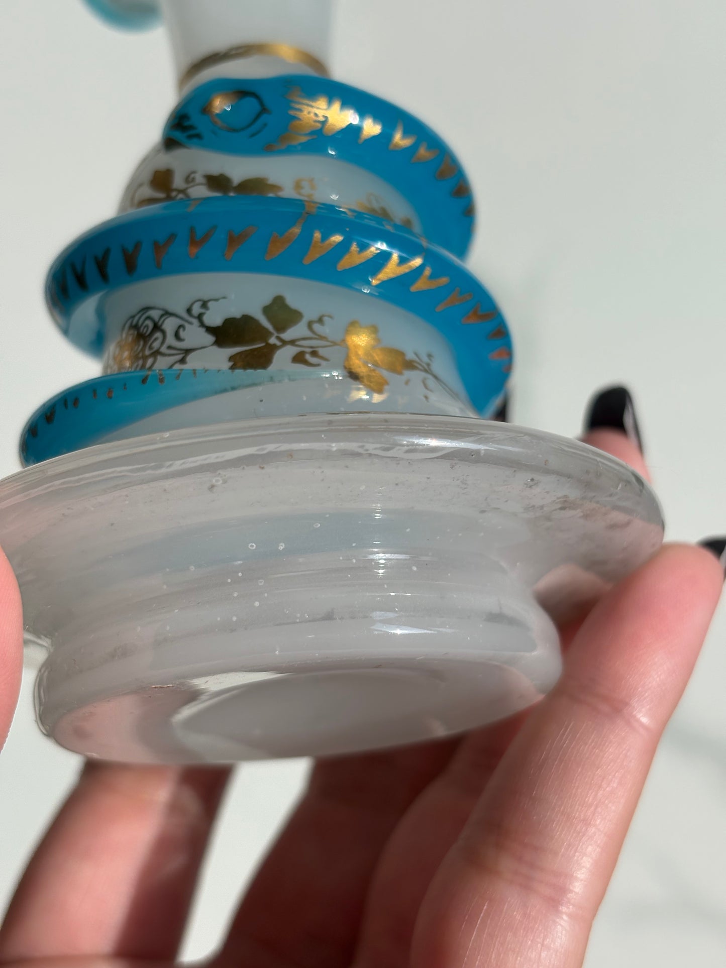 19th Century Snake Opaline Bottle