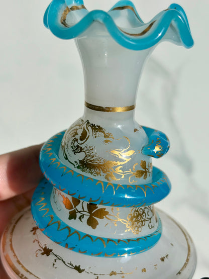 19th Century Snake Opaline Bottle