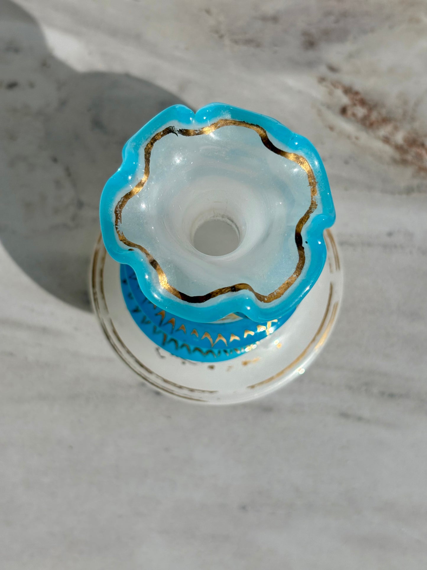 19th Century Snake Opaline Bottle