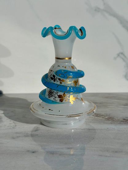 19th Century Snake Opaline Bottle