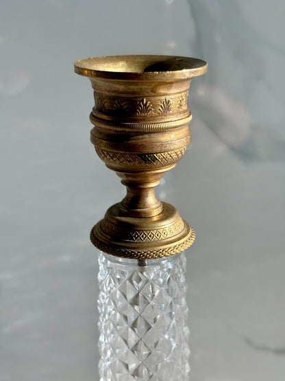 Crystal Bronze Footed Candlesticks